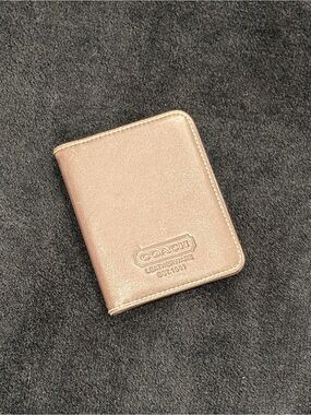 Coach Y2K Leather Contrast Stitching Bifold Card Case ID Picture Holder